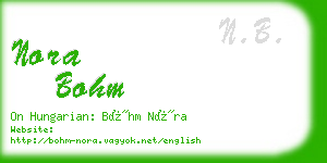 nora bohm business card